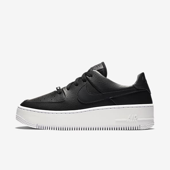 Black leather nike shoes womens on sale
